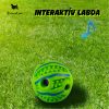 Kutya labda, kutyajáték - beszélő, tüskés, Interaktív labda - Zöld / 14 cm