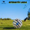 Kutya labda, kutyajáték - Interaktív, beszélő, világító labda - Fehér / 8.8 cm